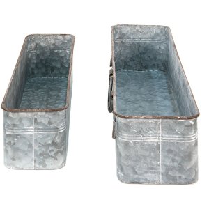 Clayre & Eef 5Y1074 Suport pentru plante (2 bucăți) 61x16x12 - 50x13x11 cm Gri