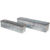 Clayre & Eef 5Y1074 Suport pentru plante (2 bucăți) 61x16x12 - 50x13x11 cm Gri