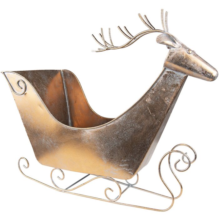 Clayre & Eef 5Y1089 Decorațiune Sleigh 54x26x49 cm Culoare aurie