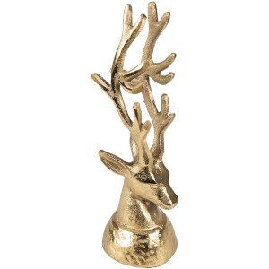 Clayre & Eef 6AL0063 Decorațiune Statuie ren 8x7x20 cm Culoare aurie