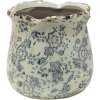 Clayre & Eef 6CE1455S Decorațiune Ghiveci de flori Ø 12x12 cm Gri - Bej