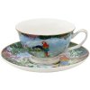 Clayre & Eef 6CE1475 Ceașcă de cafea cu farfurioară 12x10x6 cm - Ø 15x2 cm - 200 ml