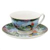 Clayre & Eef 6CE1475 Ceașcă de cafea cu farfurioară 12x10x6 cm - Ø 15x2 cm - 200 ml