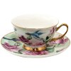 Clayre & Eef 6CE1479 Ceașcă de cafea cu farfurioară 12x10x6 cm - Ø 15x2 cm - 200 ml