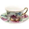 Clayre & Eef 6CE1479 Ceașcă de cafea cu farfurioară 12x10x6 cm - Ø 15x2 cm - 200 ml