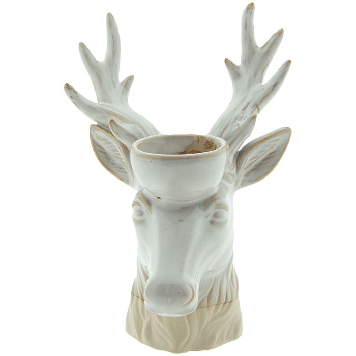 Clayre & Eef 6CE1495 Suport pentru lumânări Reindeer 15x12x21 cm Bej - maro