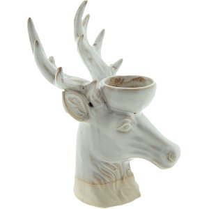 Clayre & Eef 6CE1495 Suport pentru lumânări Reindeer 15x12x21 cm Bej - maro