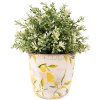 Clayre & Eef 6CE1529S Decorațiune Ghiveci de flori Ø 14x14 cm Galben