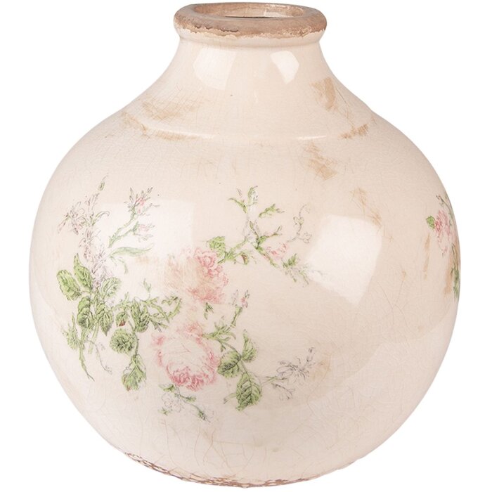 Clayre & Eef 6CE1538L Vaza decorativă Ø 25x25 cm Roz - Bej