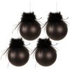 Clayre & Eef 6GL3943 globuri de Crăciun Ø 8 cm Negru Set de 4 globuri de sticlă