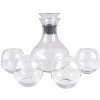 Clayre & Eef 6GL4186 Set carafe Ø 15x22 cm - Ø 9x9 cm (4x) 1740 ml - 375 ml