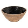 Clayre & Eef 6H2248 Bol decorativ Ø 25x10 cm Bol decorativ din lemn negru - maro