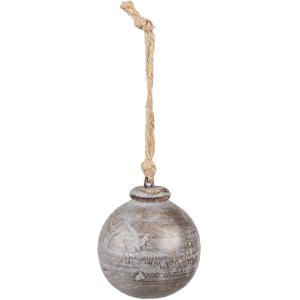 Clayre & Eef 6H2295 Decorare Ball Ø 7x8 cm Gri...