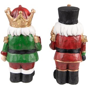 Clayre & Eef 6PR3732 Decorațiune Spărgător de nuci (set de 2) 11x8x21 cm Roșu - Verde