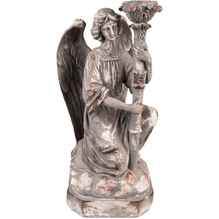 Clayre & Eef 6PR3733 Suport lumânare Angel 15x14x29 cm Gri