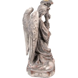 Clayre & Eef 6PR3733 Suport lumânare Angel 15x14x29 cm Gri