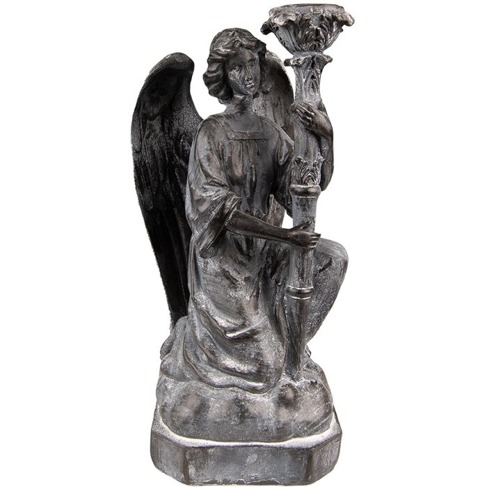 Clayre & Eef 6PR3733Z Suport lumânare Angel 15x14x29 cm Gri