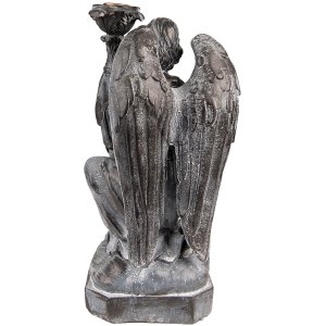 Clayre & Eef 6PR3733Z Suport lumânare Angel 15x14x29 cm Gri