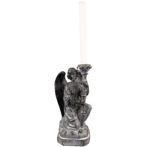 Clayre & Eef 6PR3733Z Suport lumânare Angel 15x14x29 cm Gri