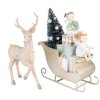 Clayre & Eef 6PR3779 Decorațiune Sleigh cu ren LED 36x10x26 cm - 2xAAA