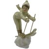 Clayre & Eef 6PR4800 Figurină decorativă Copil pe schiuri 14x6x19 cm Bej auriu