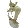 Clayre & Eef 6PR4800 Figurină decorativă Copil pe schiuri 14x6x19 cm Bej auriu