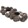 Clayre & Eef 6PR4819 Suport pentru lumânări de ceai Pine Cone 27x11x6 cm Brown Candle Holder