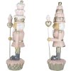 Clayre & Eef 6PR4855 Set decorațiuni Spărgător de nuci Roz Alb 8x6x23 cm 2 bucăți