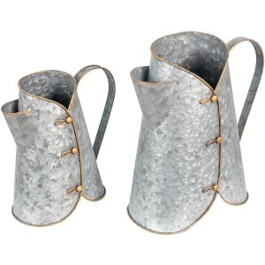 Clayre & Eef 6Y4877 Ulcioare decorative (2 bucăți) 29x16x29 - 24x14x21 cm Gri