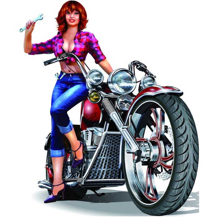 Clayre & Eef 6Y5058 Semn cu text 60x1x50 cm Blue Motorbike