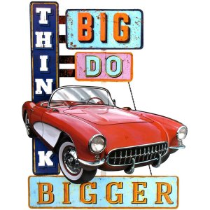 Clayre & Eef 6Y5074 Text sign 48x1x60 cm roșu Think Big