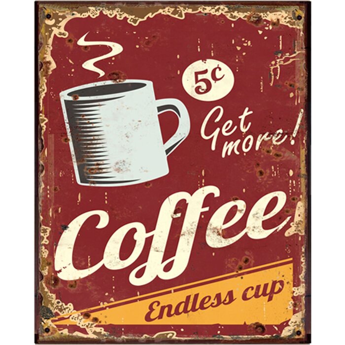 Clayre & Eef 6Y5095 Semn cu text 25x1x33 cm Roșu Cafea