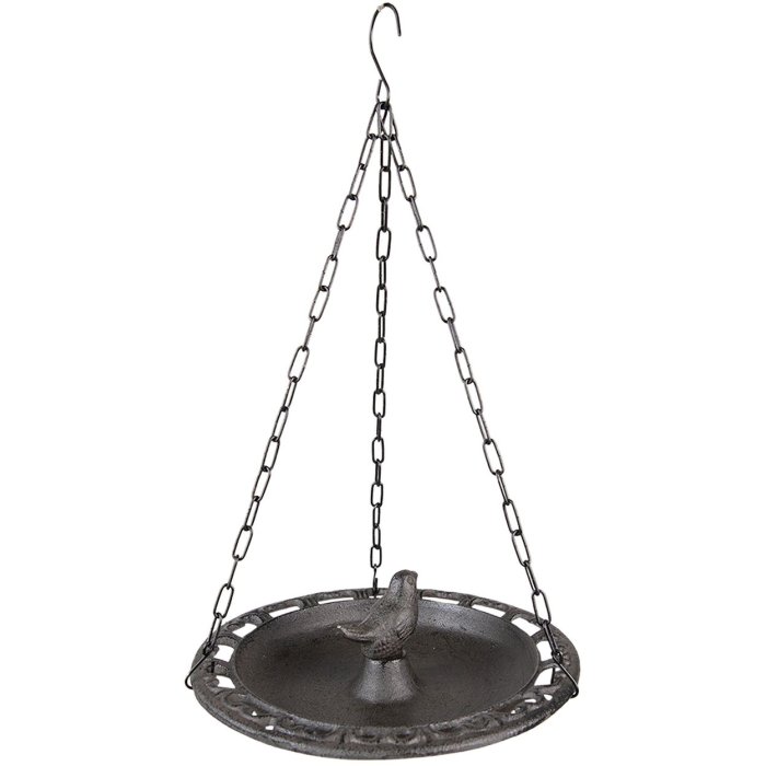 Clayre & Eef 6Y5288 Bol pentru hrănirea păsărilor Ø 23x8-36 cm Brown Bird Feeder