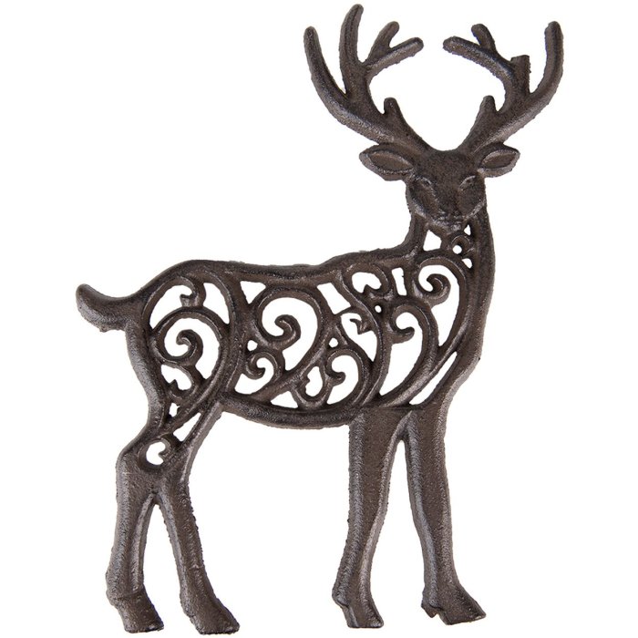 Clayre & Eef 6Y5301 Trivet 20x24x2 cm Brown Trivet Reindeer