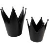 Clayre & Eef 6Y5397S Suport pentru lămpi de ceai Crown Ø 13x14 cm Negru