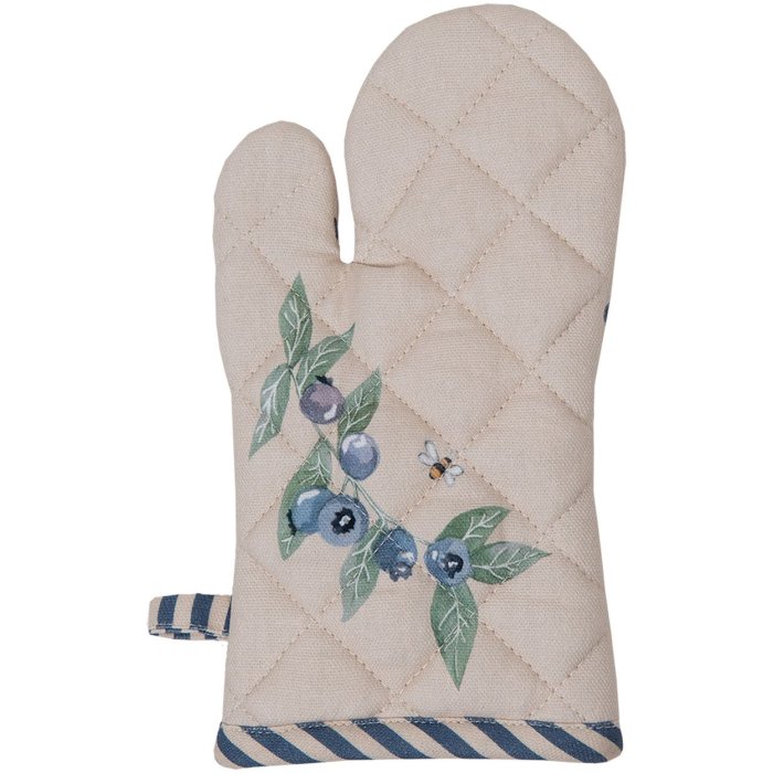 Clayre & Eef BBF44K Oven Mitt Child 12x21 cm Bej Albastru Bumbac