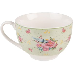 Clayre & Eef CHBKS Ceașcă de cafea cu farfurie 12x9x6 cm - Ø 14x2 cm - 200 ml