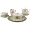 Clayre & Eef CHBKS Ceașcă de cafea cu farfurie 12x9x6 cm - Ø 14x2 cm - 200 ml