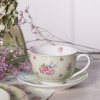 Clayre & Eef CHBKS Ceașcă de cafea cu farfurie 12x9x6 cm - Ø 14x2 cm - 200 ml