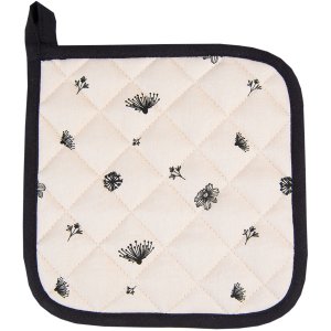 Clayre & Eef FAF45 Potholder 20x20 cm Bej - Negru