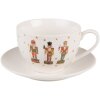 Clayre & Eef HLCKS Ceașcă de cafea cu farfurioară 12x9x6 cm - Ø 14x2 cm - 200 ml