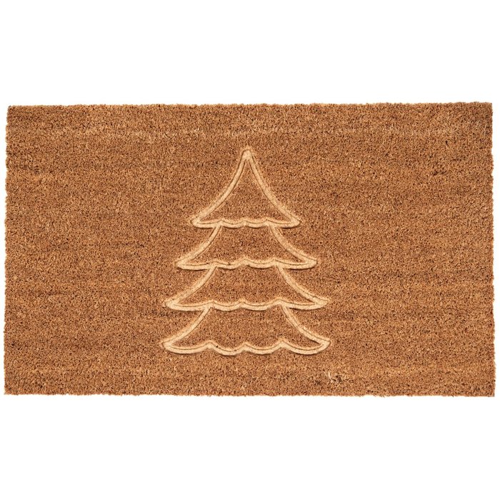 Clayre & Eef MC245 Covoraș de ușă 75x45x1 cm Brown Christmas Tree