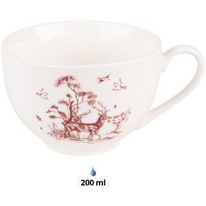 Clayre & Eef PFTKS Ceașcă de cafea cu farfurioară 12x9x6 cm - Ø 14x2 cm - 200 ml