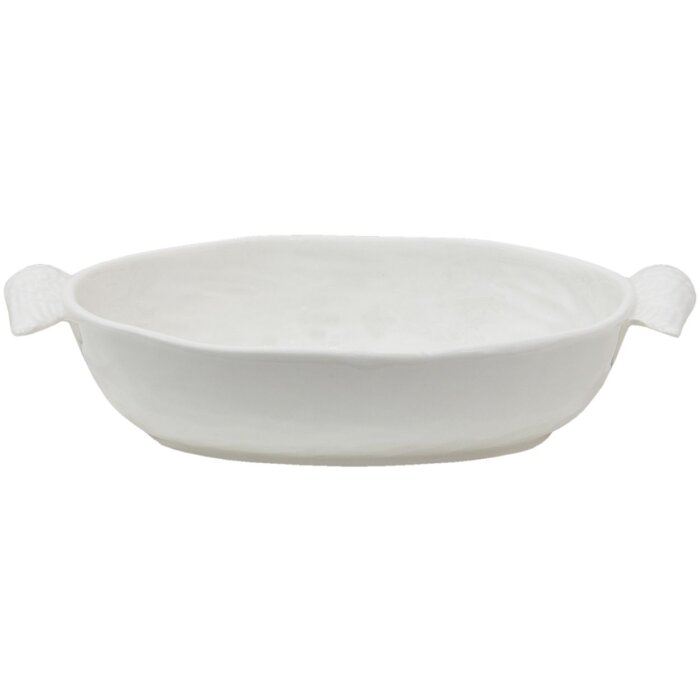 Clayre & Eef WINPSO Bol oval 26x14x5 cm Bol de servire alb