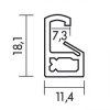 Efect cadru din plastic albastru 50x70 cm sticlă transparentă cameră goală profil stabil