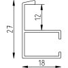 Efect aluminiu cadru 18x27 cm alb sticlă transparentă MDF spate suport de perete