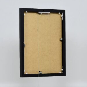 Efect ramă foto din aluminiu 18x27 cm negru sticlă transparentă profil cameră goală