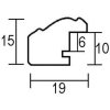 Efect cadru din lemn profil 32 albastru 42x59.4 cm sticlă normală