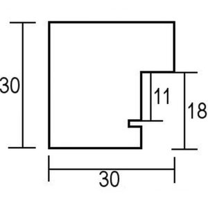 Efect cadru din lemn profil 52 alb 13x13 cm sticlă normală