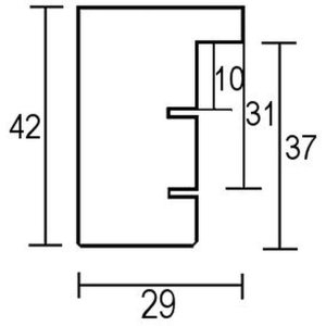 Efect cadru din lemn profil 55 alb 29.7x42 cm sticlă normală